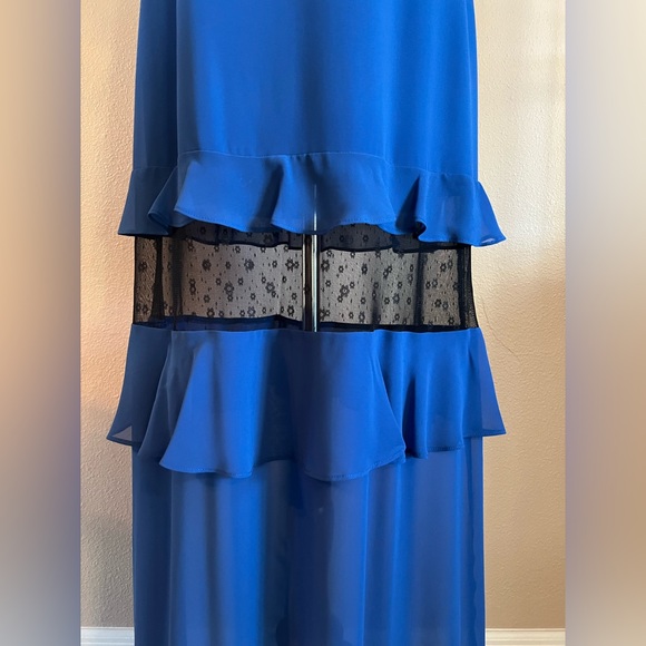 BCBGeneration, Blue with black lace dress, size 8 - Picture 3 of 10